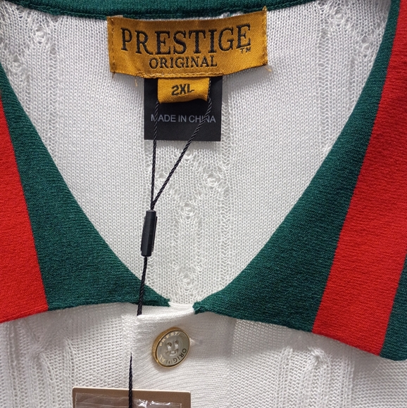 White and Green Cardigan Sweater - Picture 8 of 9